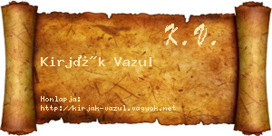 Kirják Vazul névjegykártya